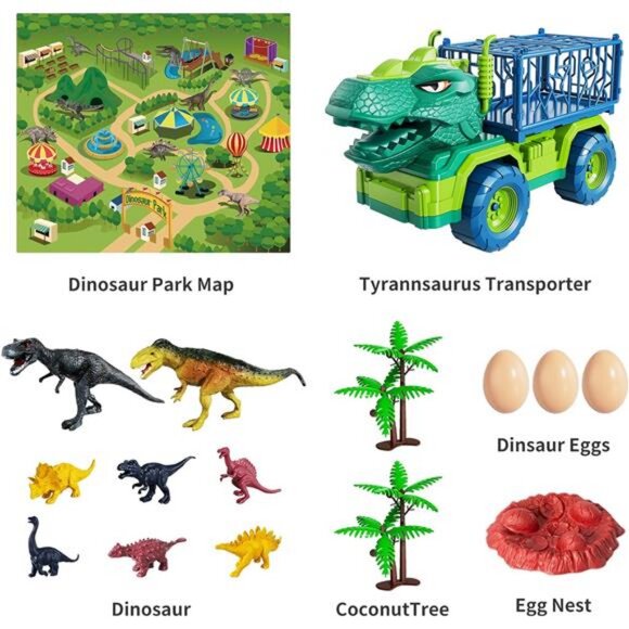 Dinosaur Truck Toys for Kids 3-5 Years, Tyrannosaurus Transport Car - Picture 5 of 7